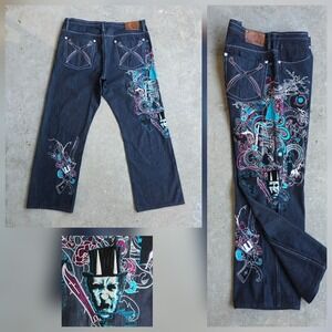 Vintage Y2K Artful Dodger Jeans Size 42 JACK THE RIPPER Baggy Embroidered NWOT